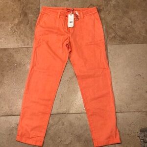 NWT VINEYARD VINES COTTON TWILL GETAWAY CHINO CROPPED SLIM FIT PANTS ORANGE SZ 4